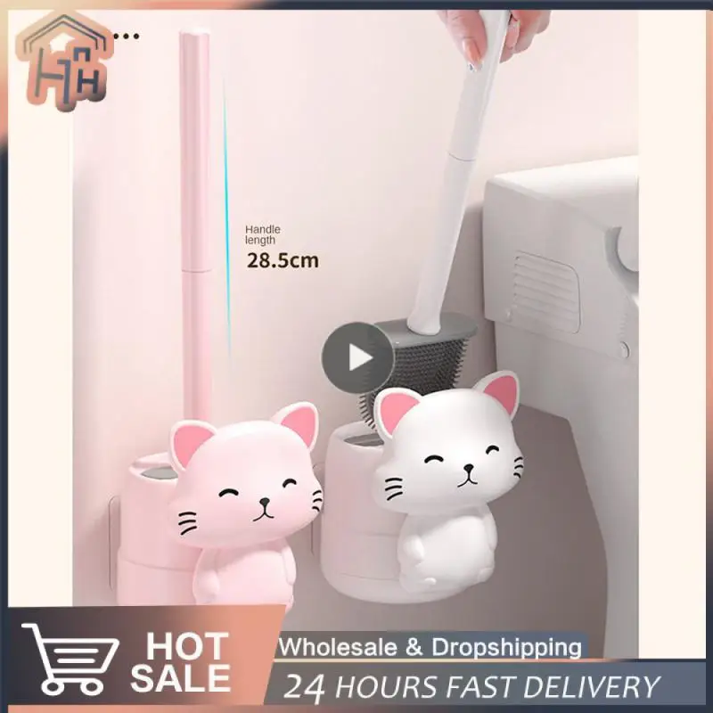 

No Dead Angle Washing Toilet Brush With Hollow Base Wall-mounted Sanitary Brush Bathroom Bathroom Supplies Toilet Brush
