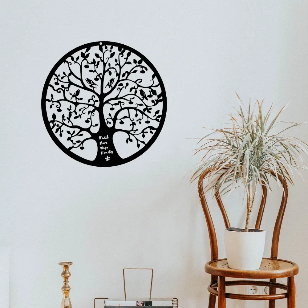 Металлическая Настенная Живопись Древо Жизни Красивая Декоративная Железная