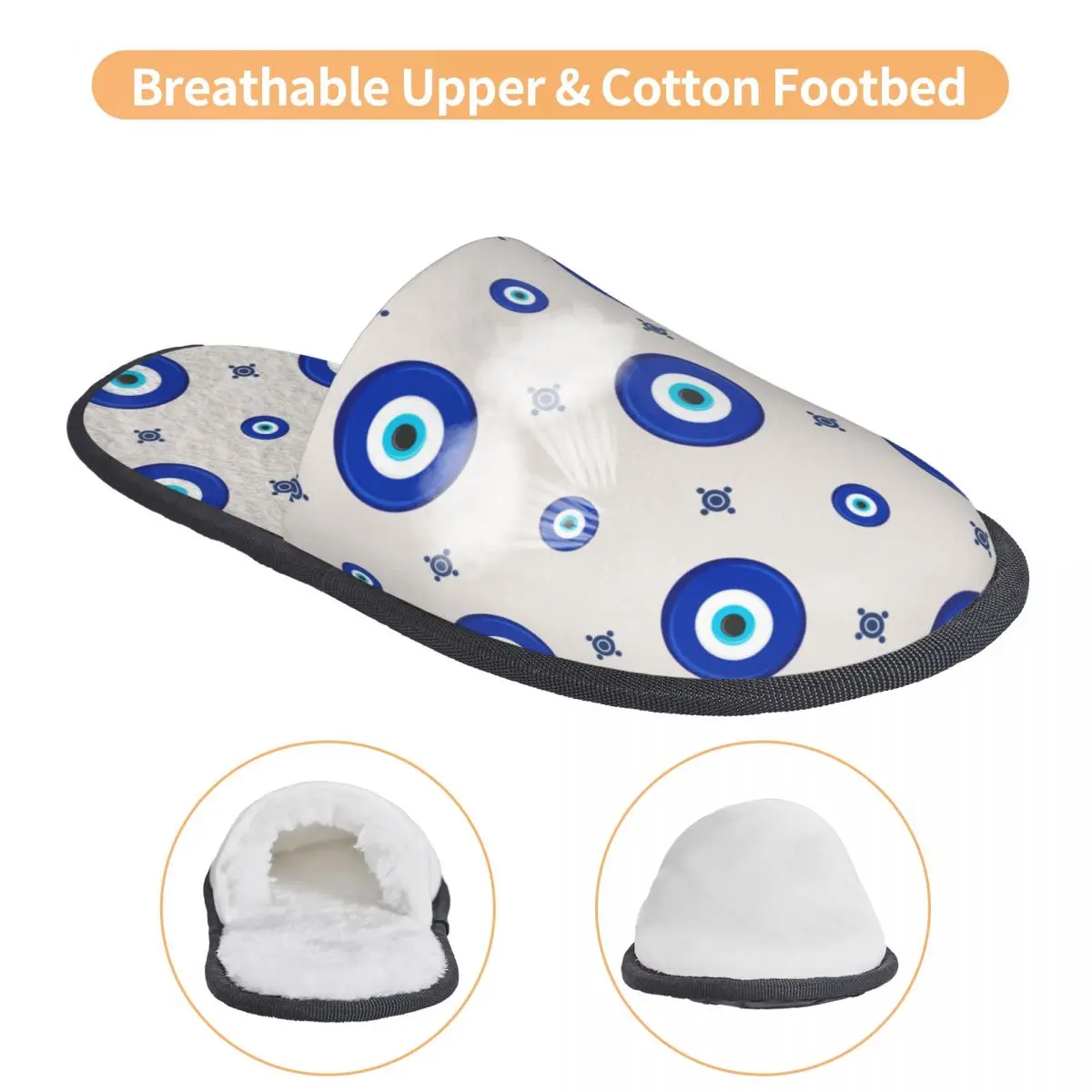 Тапочки для гостей турецкого сглаза с символом амулет Назар тапочки спальни