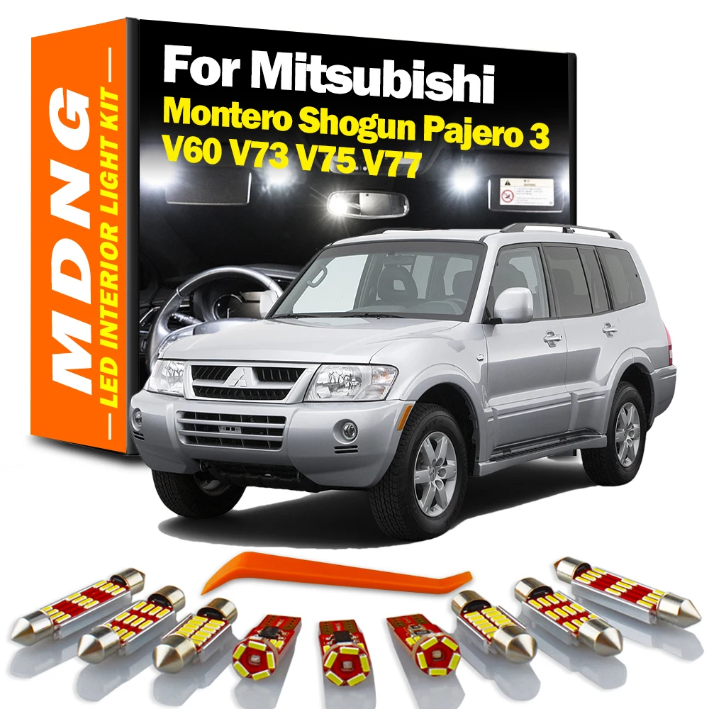 MDNG – Kit d'éclairage intérieur de voiture LED Canbus pour Mitsubishi Montero Shogun Pajero 3 V60
