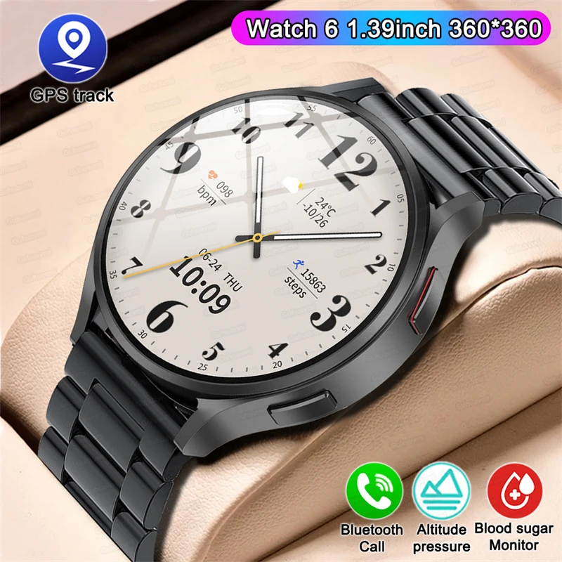 

2023 For Huawei Samsung Xiaomi Watch 6 Smart Watch Men Blood Sugar Bluetooth Call GPS Sport Tracker Waterproof Smartwatch Women