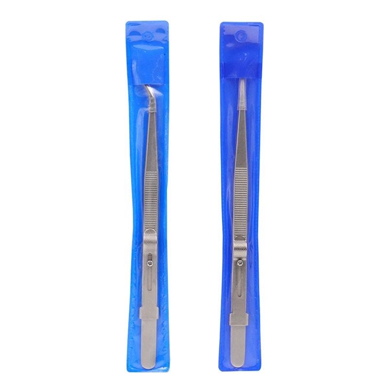 

Soldering Tweezer Fine Point Tip Straight Tweezer & Locking Curved Tip Precision Tweezer for Jewelry Makeing Craft 2 Pcs