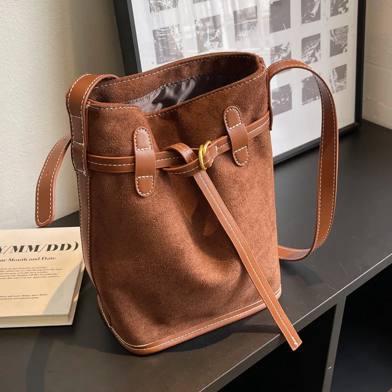 

Popular Autumn And Winter Bucket Bag New Shoulder Bags Women Fashion All-match Messenger Bags Western Style Crossbody Bags