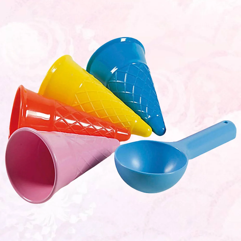 

5pcs Beach Sand Set Scoop Cones Seaside Park Sand Molding Shaping for Children Kids Toddler