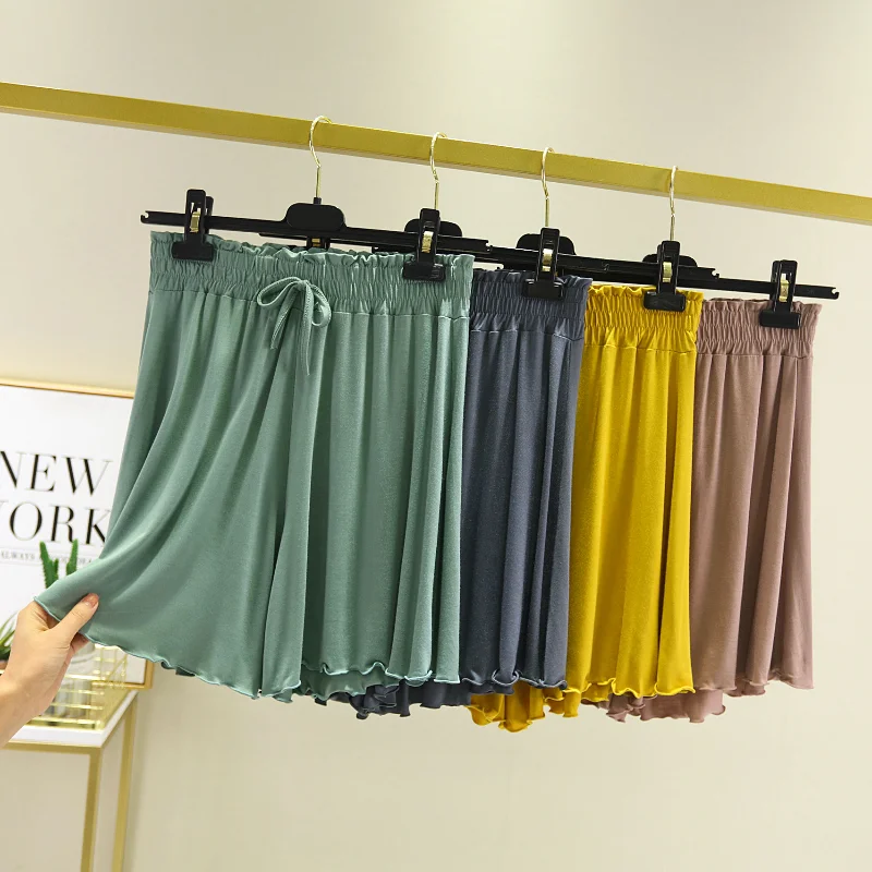 Modal Casual Short Women's Wooden Ear Loose Shorts and High-waisted Sweatpants Wear Three-point Pants to Prevent Exposure Pants