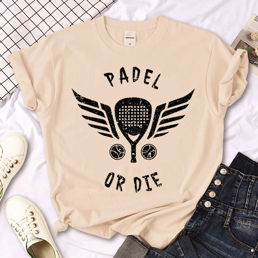 

Padel top women designer Y2K graphic t shirt girl comic clothing