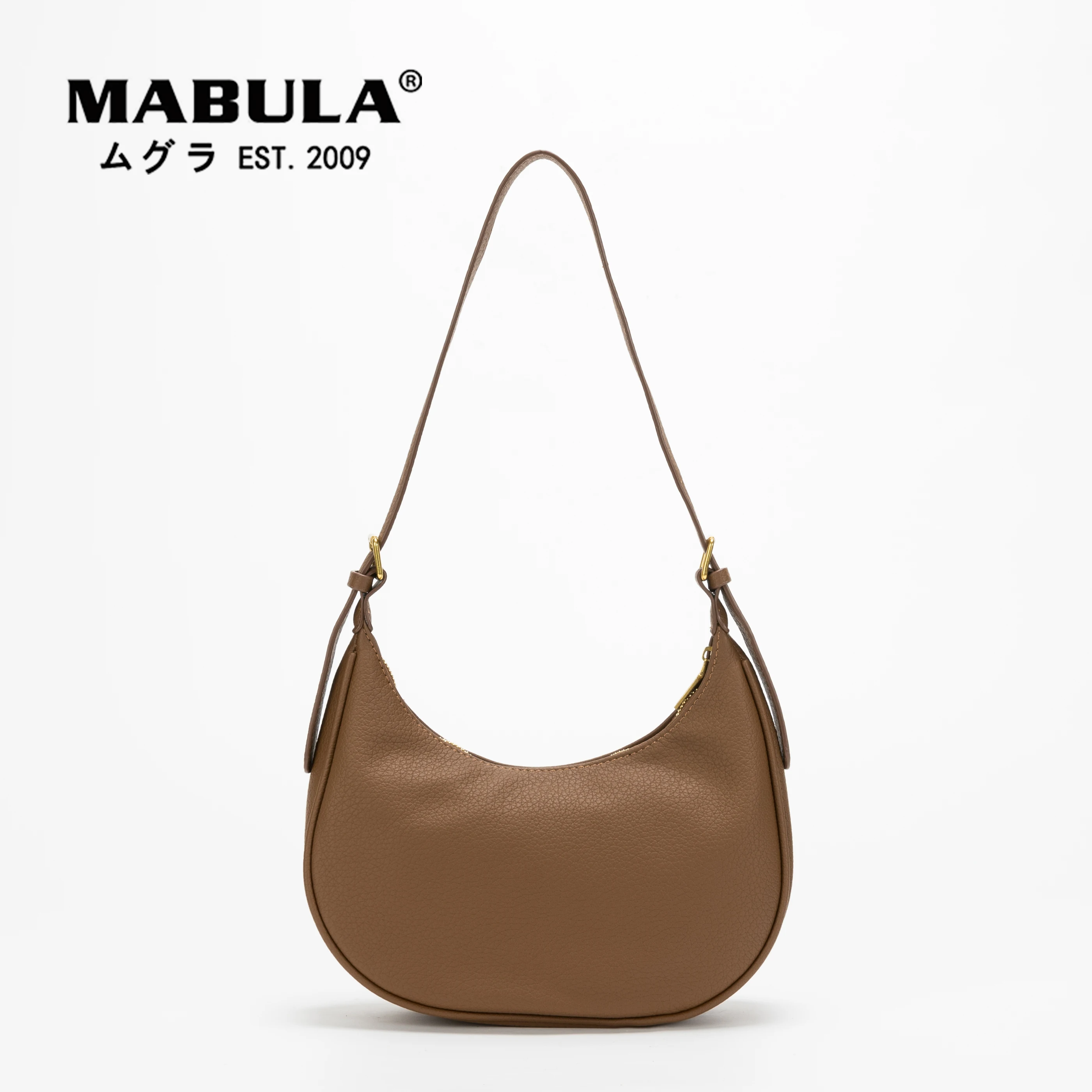 

Женская сумка-хобо из искусственной кожи MABULA, коричневая сумка на плечо с полумесячной ручкой, 2022 Стильный клатч на молнии