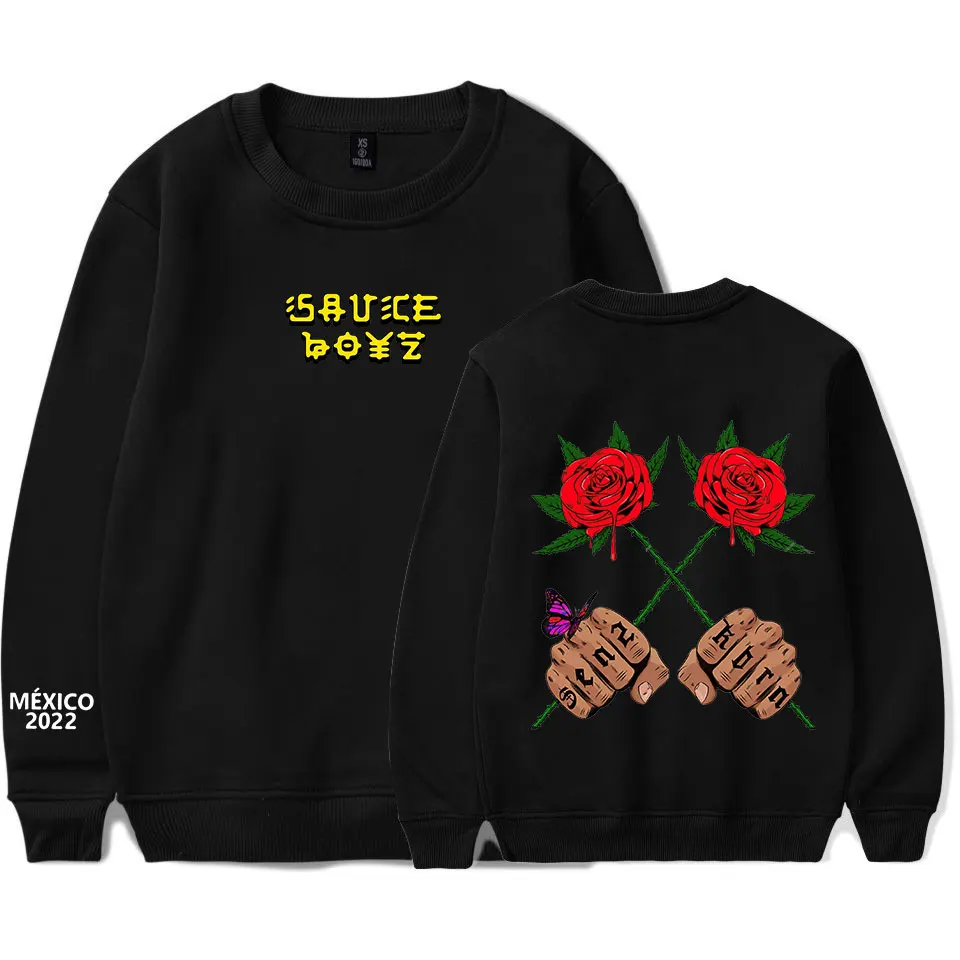 

American Rapper Eladio Carrion Hoodies Sauce Boyz Music Album Print Pullover Hip Hop Oversized Crewneck Sweatshirt Streetwear