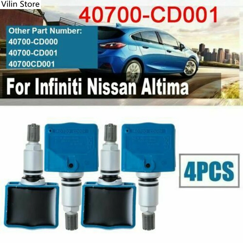 40700-CD001 Tire Pressure Monitoring System Sensor TPMS 315MHz for 03-07 Infiniti FX35 Q45 Nissan 350Z(Set of 4)