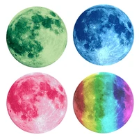 1pcs 12 30cm luminous 3d moon wall stickers wallpaper glow in the dark mural for kids baby room bedroom living room decoration