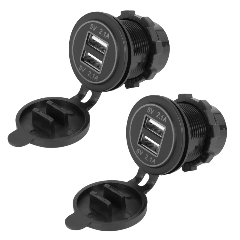 

2x5 В 4,2 а двойное зарядное устройство USB для 12 В 24 в автомобильный мотоцикл (синий)