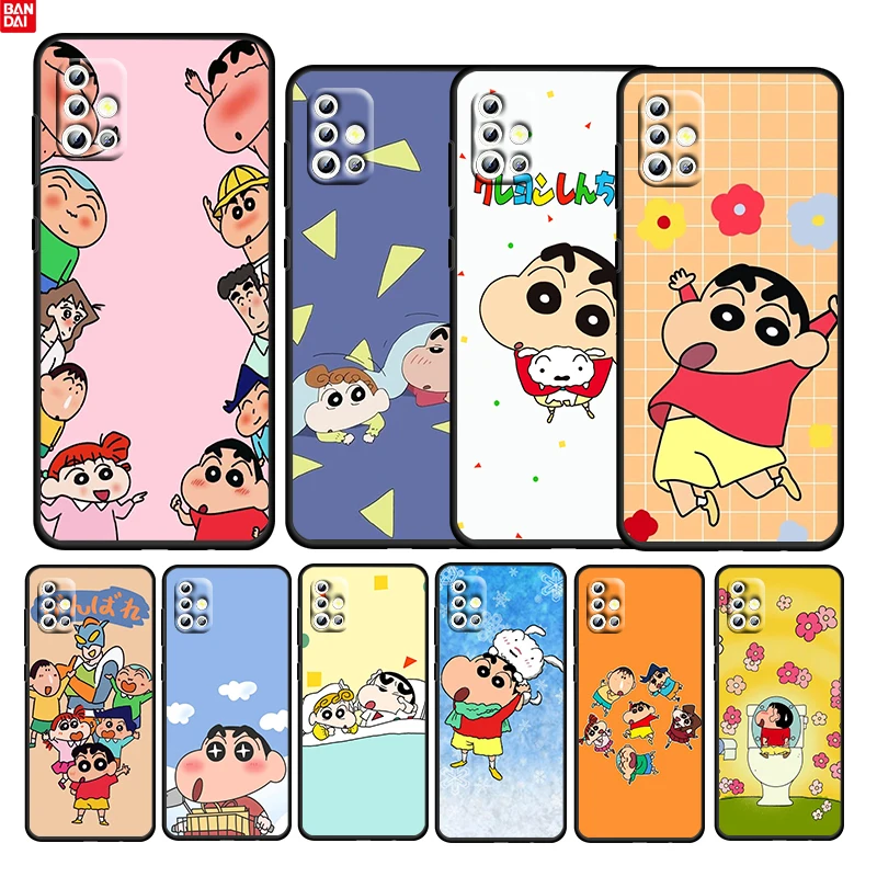 

Cartoon Crayon Shin-chan For Samsung Galaxy A52S A72 A71 A52 A51 A12 A32 A21S 4G 5G Fundas TPU Soft Black Phone Case Capa Coque