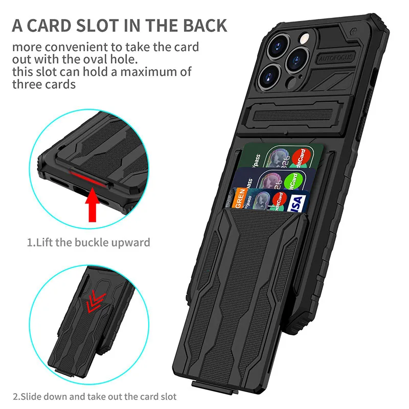 

King Kong Card Bag Holder Phone Case For iPhone 11 12 13 Pro Max Xr 7 8 Plus Fully Wrapped Anti Seismic Shatterproof Color Cover