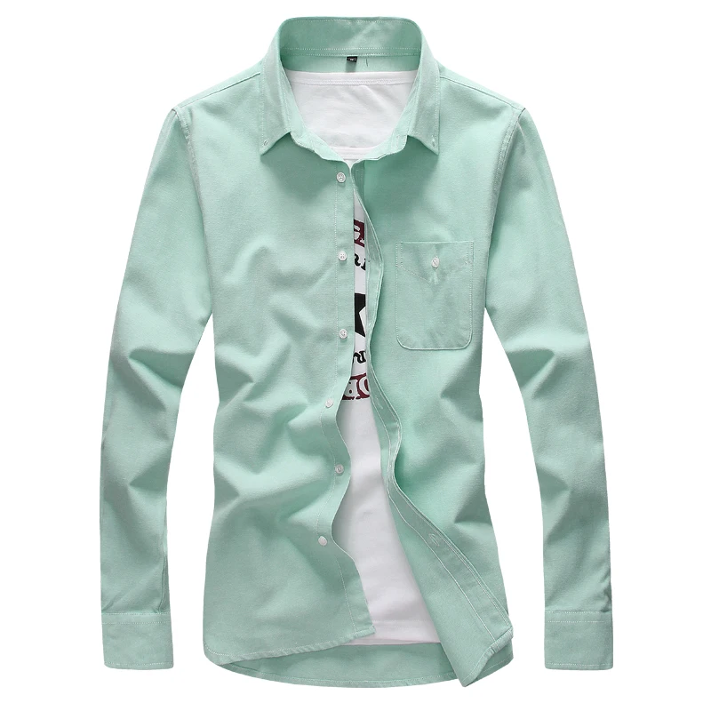

Solid Color Shirt, Trend Slim Business Casual Tooling Shirt Large Size Long Sleeve Top