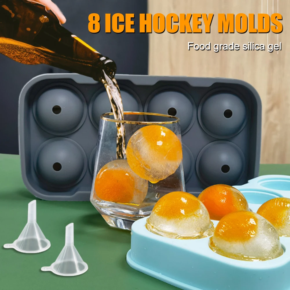 

Hot Sale 8 Round Ice Balls Jelly Mold Silicone Home Frozen Ice Whiskey Ice Ball Mold Maker Round Ice Tray