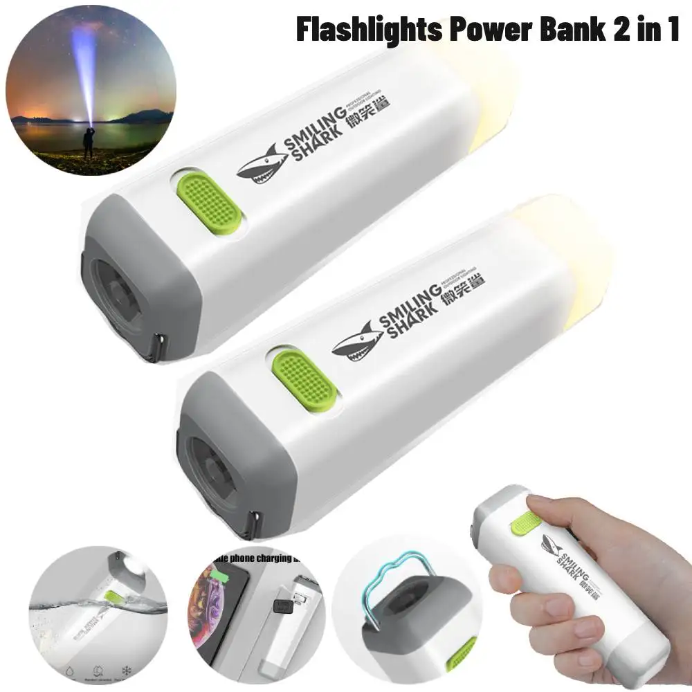 

Mini Torch Highlight LED Flashlight USB Charging Flashlight Power Bank 2 In 1 Portable Camping Waterproof Far Range Flashlight