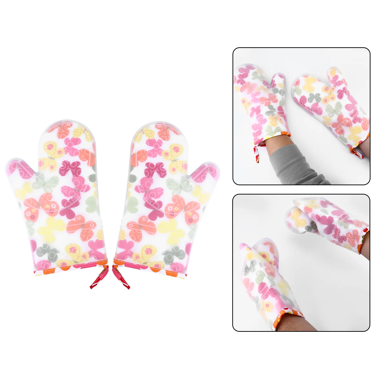 

Mitts Oven Gloves Silicone Heat Resistant Kitchen Cooking Mittens Christmas Glove Mitt Barbecue Scald Anti Baking Microwave