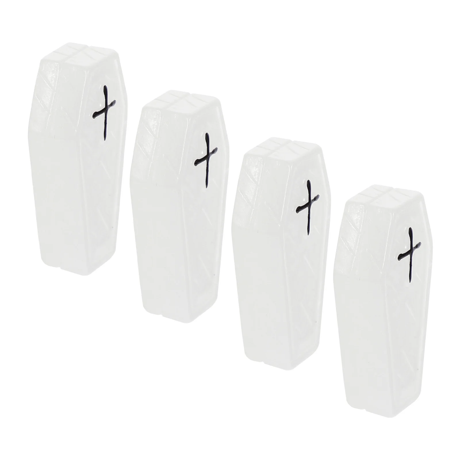 

4pcs Artificial Coffin Decors Coffin Ornaments Glow Layout Decors