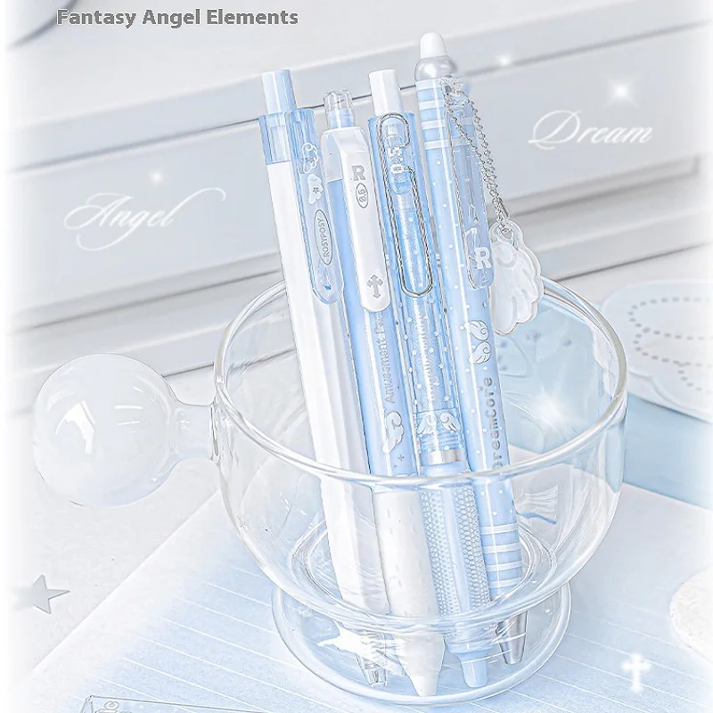 Фото Набор гелевых ручек RosyPosy Angelic с перламутровым эффектом 0,5 мм, милая девушка ST, наконечник ручки с низким центром, гравитационный, бесшумный, для письма, обратно в школу, канцелярские принадлежности №5