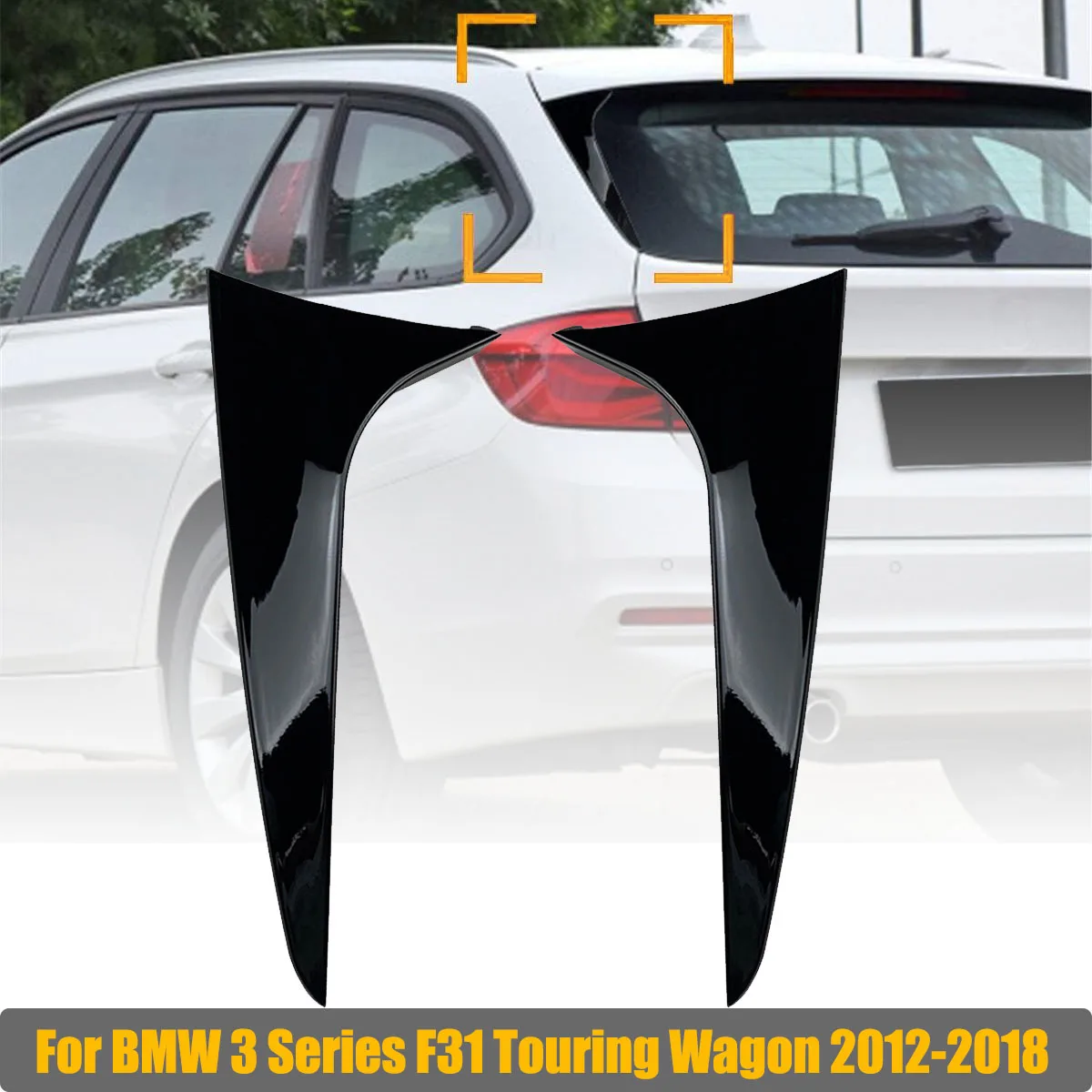 

For BMW 3 Series F31 Touring Wagon 2012-2018 Rear Window Splitter Side Spoiler Cover Side Sticker Trim Deflector Car Accessories