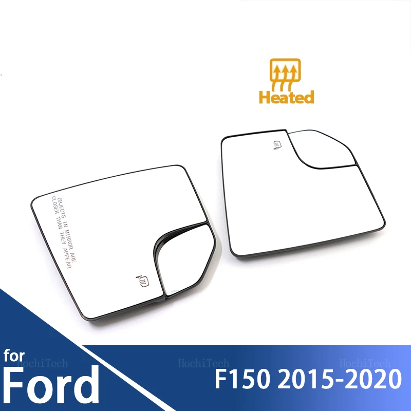 

For Ford F-150 F150 Ranch Raptor SuperCrew 2015-2020 Wide Angle Heated Mirror Glass Side Door Rearview Wing Mirror Backing Plate