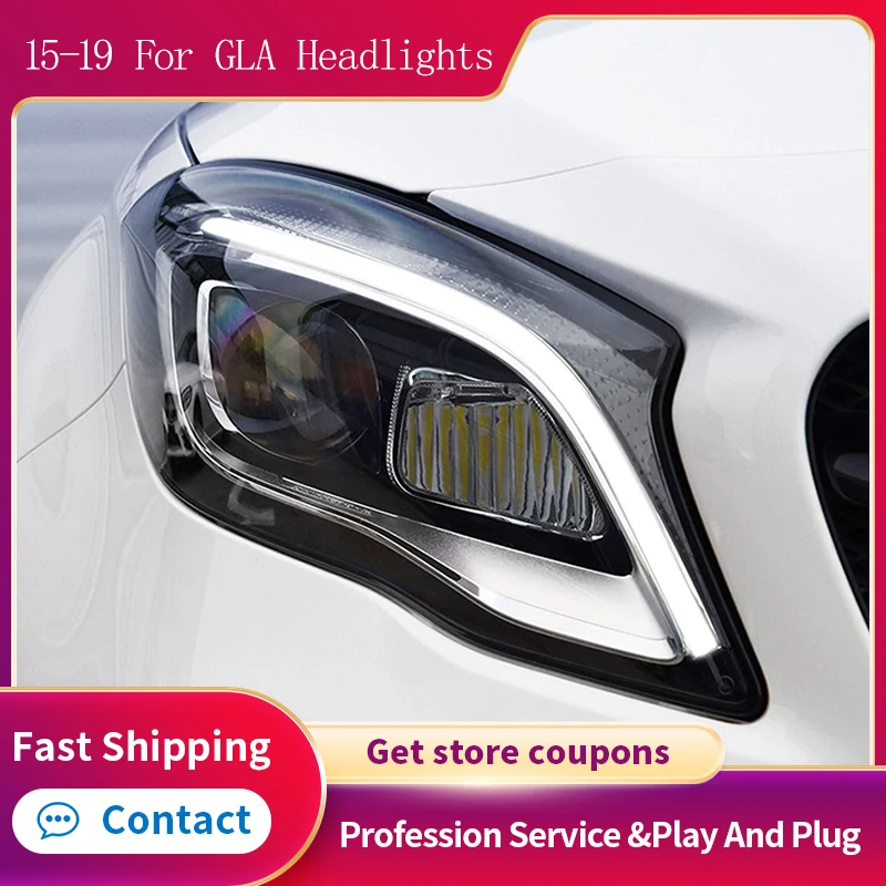 

Аксессуары, фары для Benz GLA 200 220 260 светодиодный ная фара 2015-2019, передняя фара, дневные ходовые огни, фотообъектив, автостайлинг