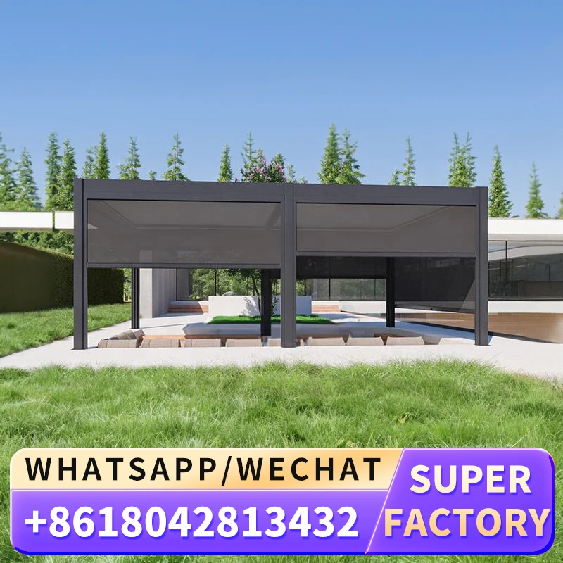 Высококачественная беседка наружная алюминиевая жалюзи с дистанционным