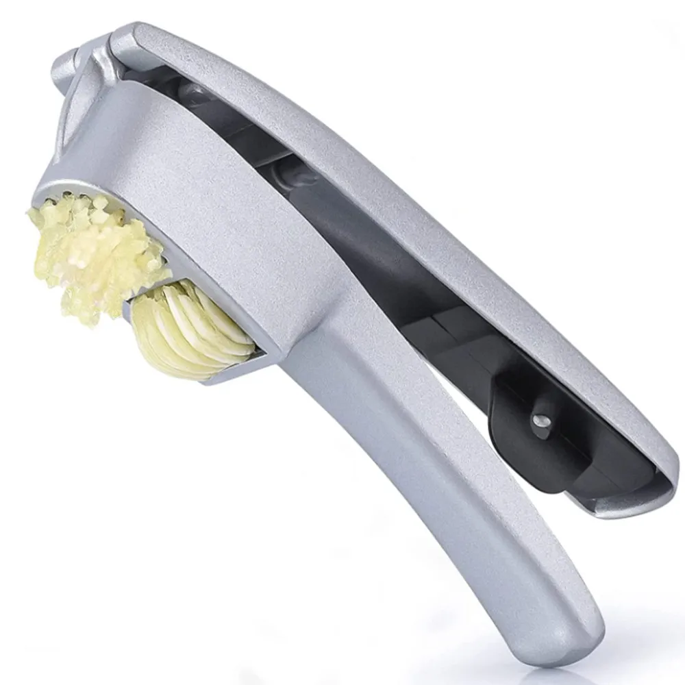 

2 in 1 Garlic Press & Slicer Ginger Mincer with Slicing and Grinding Kitchen Cooking Tools easy Squeeze Rust Proof