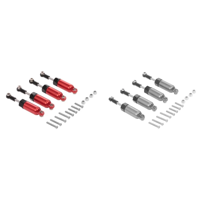 

8Pcs Alloy Shock Absorber For WPL 1:16 Henglong C-14 C-24 Pickup Crawler Half Truck RC Grey & Red