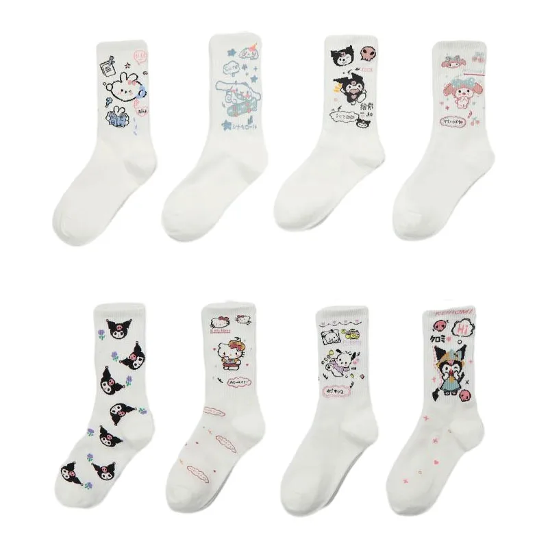 

Мультяшные аниме Kuromi My Melody Hellokittys полачко Cinnamoroll милые чулки с принтом универсальные хлопковые удобные подарки для девочек