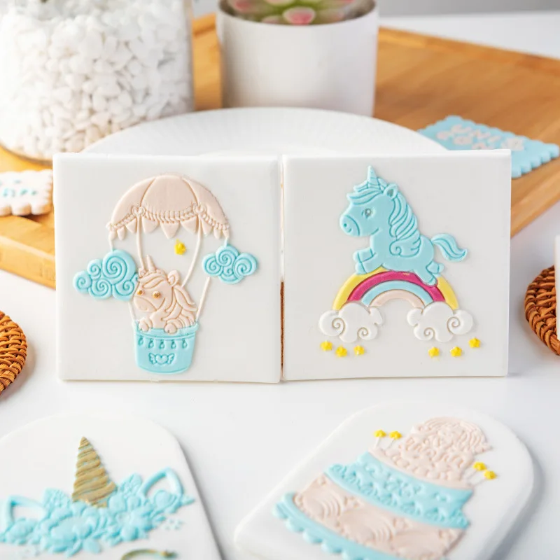 Милый Единорог поршень для печенья на день рождения резаки форма помадки торта