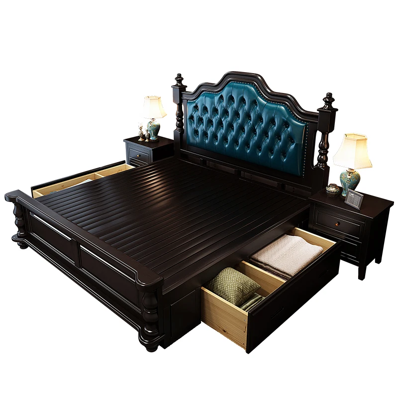 Двуспальная кровать размера King Size современная элегантная роскошная принцессы