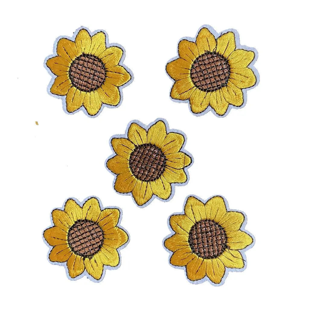 "YELLOW SUNFLOWER IRON ON CUSTOM BRAND LETTERS Fabric Accessories Parch