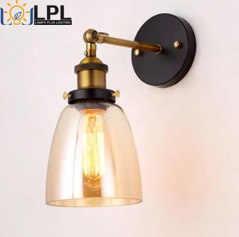 

Декоративные стеклянные светильники для столовой, современные спальни, прозрачные, серые, янтарные, винтажные настенные светильники