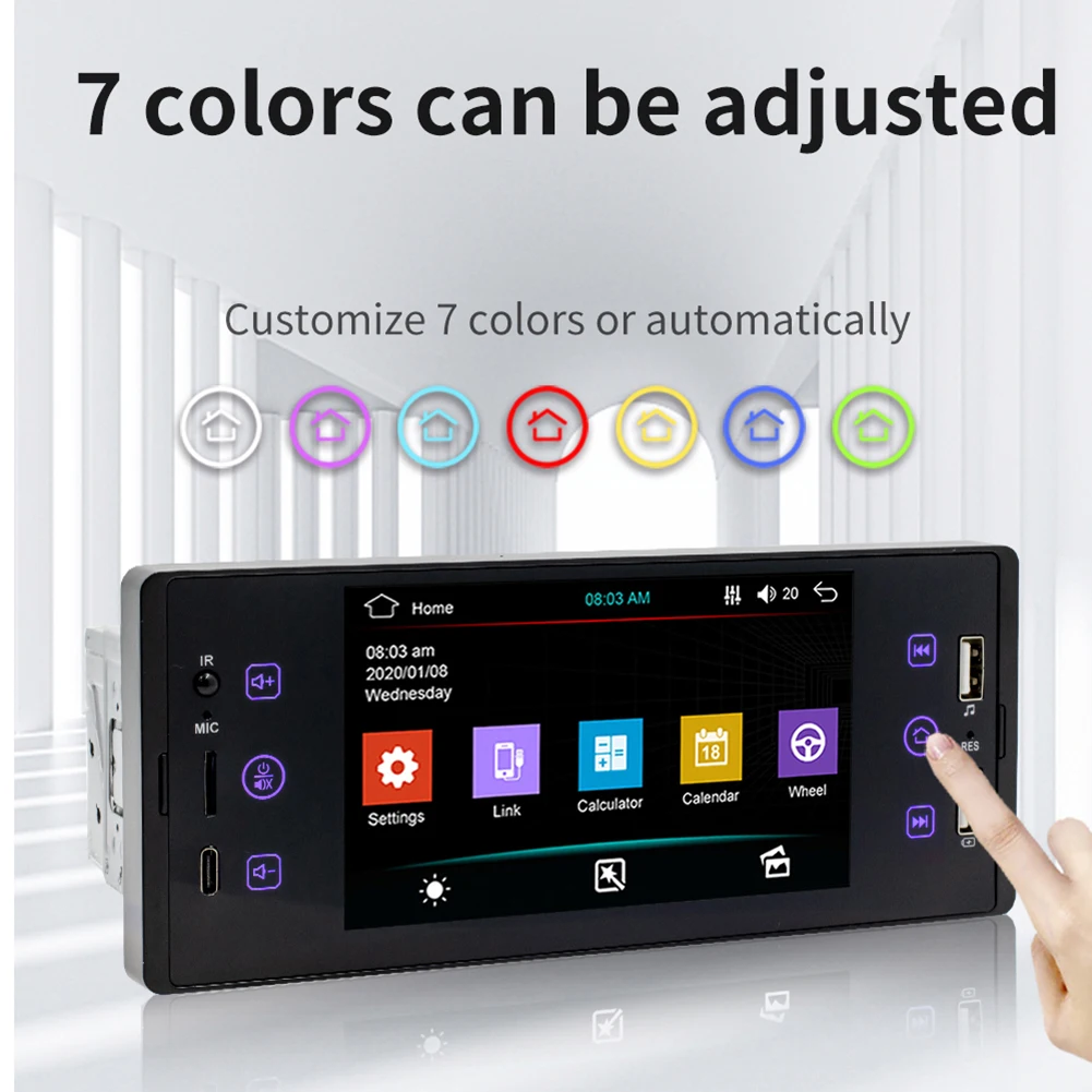 

SW150 IPS HD 1 Din car MP5 FM radio Bluetooth compatible car music stereo player SD USB with/without camera 12V
