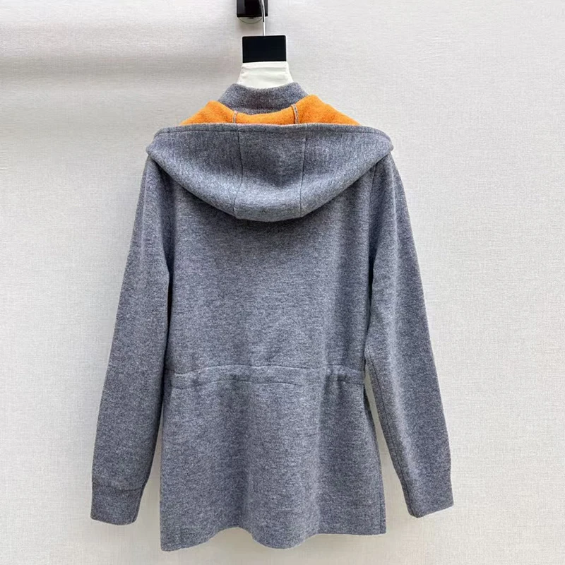 Женская куртка с воротником-стойкой шерстяная в стиле старого монет высокое