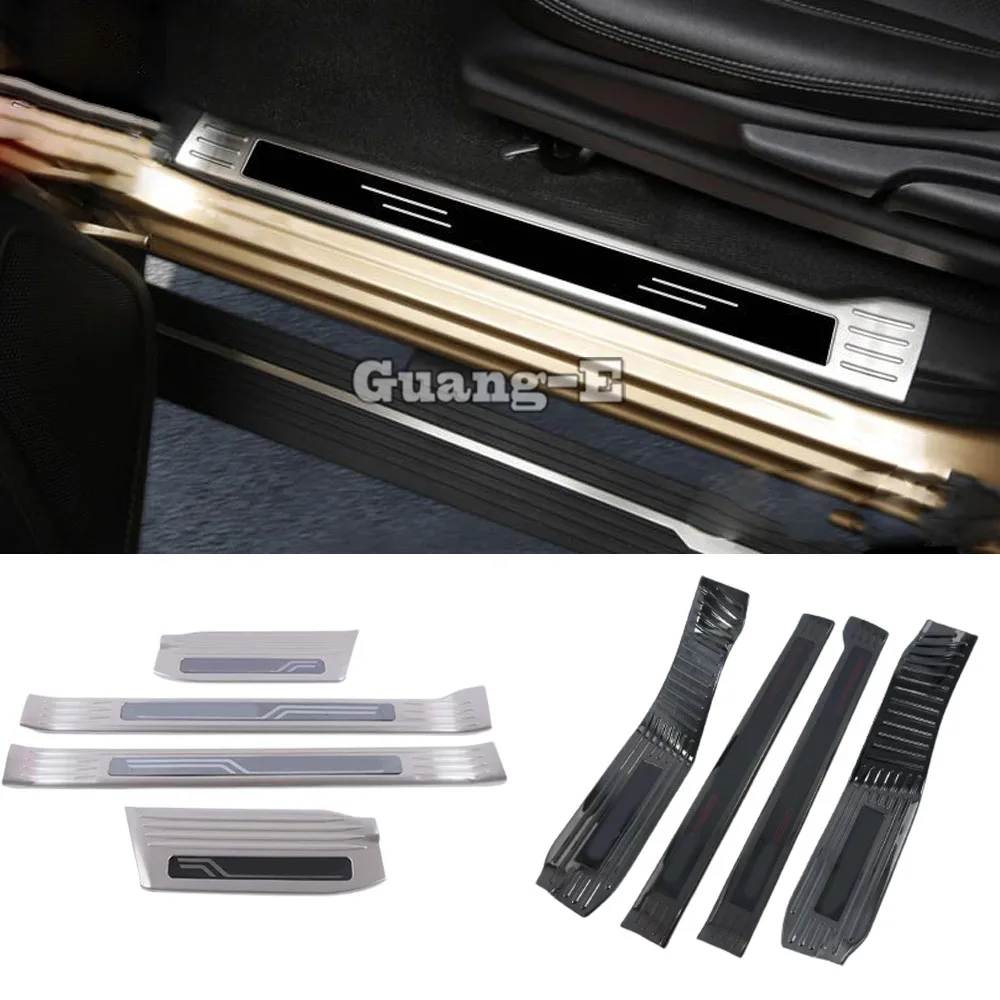 

For Nissan Terra 2018 2019 2020 2021 2022 Car Styling Body Stainless Steel Door Cover Plate Inside Internal Threshold Pedal 4pcs