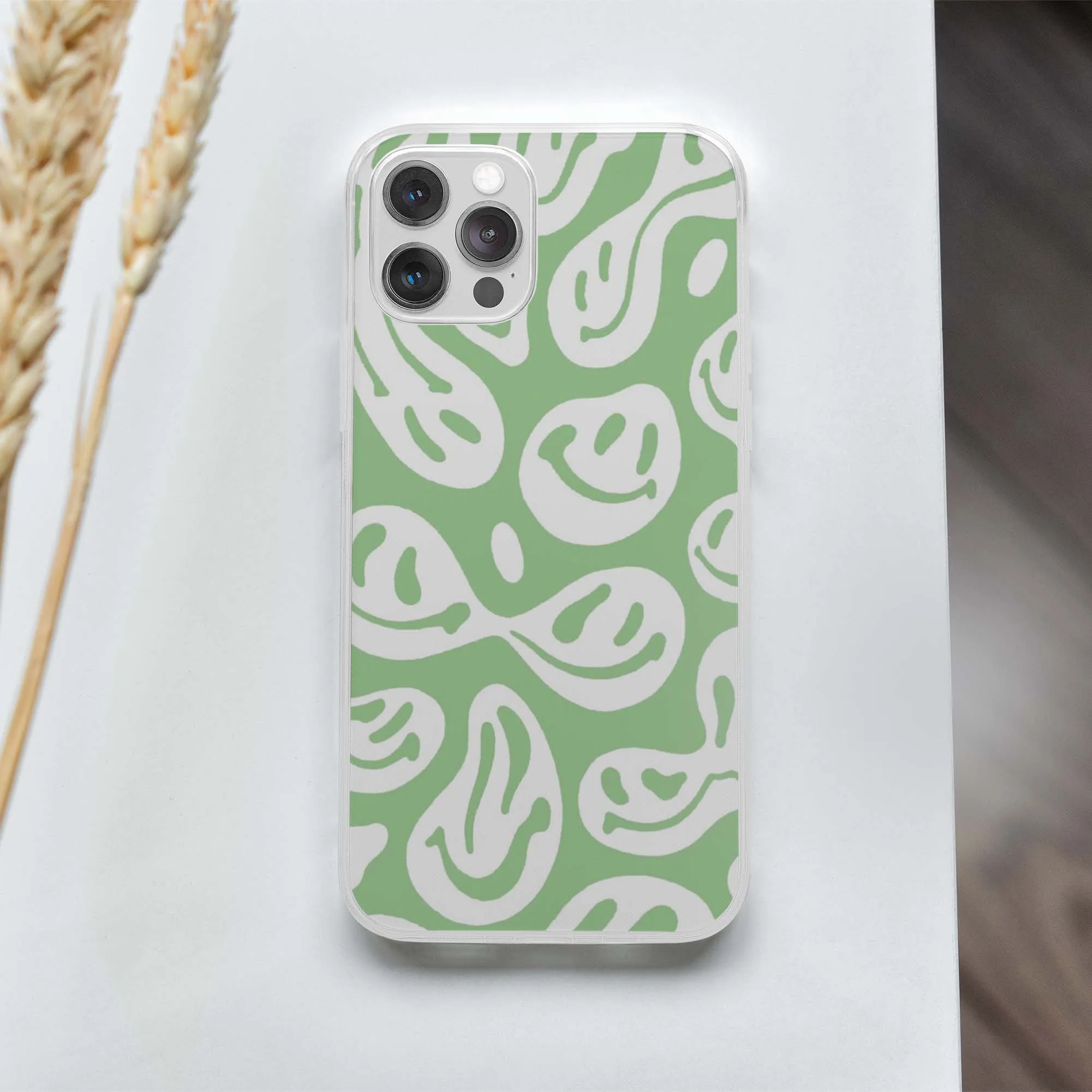 

Liquid Smiley Faces Sage Soft Phone Case for iPhone 11 12 13 Pro Max Mini X XS XR Max 7 8 Plus Fashion Accessories Photos TPU