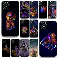 marvel thanos infinity gems clear phone case for apple iphone 13 12 11 se 2022 x xr xs 8 7 6 6s pro max plus mini tpu case