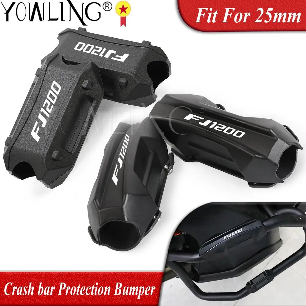 

25mm For YAMAHA Motorcycle Engine Crash Bar Protection Bumper Decorative Guard Block FJ 1200 FJ1200 1986-1992 FJ1200A ABS 92-93