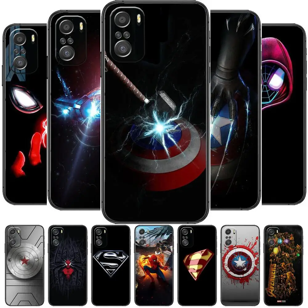 

Marvel Phone Case For xiaomi mi 11 Lite pro Ultra 10s 9 8 MIX 4 FOLD 10T 5g Black Cover Silicone Back Prett