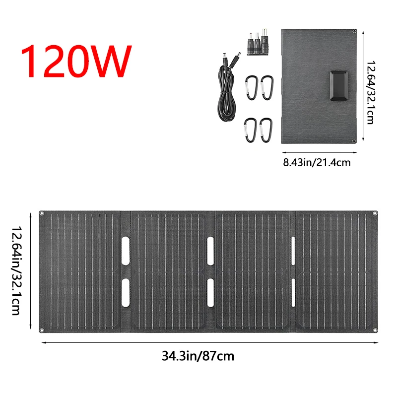 

100 Вт/120 Вт ETFE солнечная складная сумка портативные складные солнечные панели выход Type-C/USB/DC для наружного кемпинга телефонная электростанция