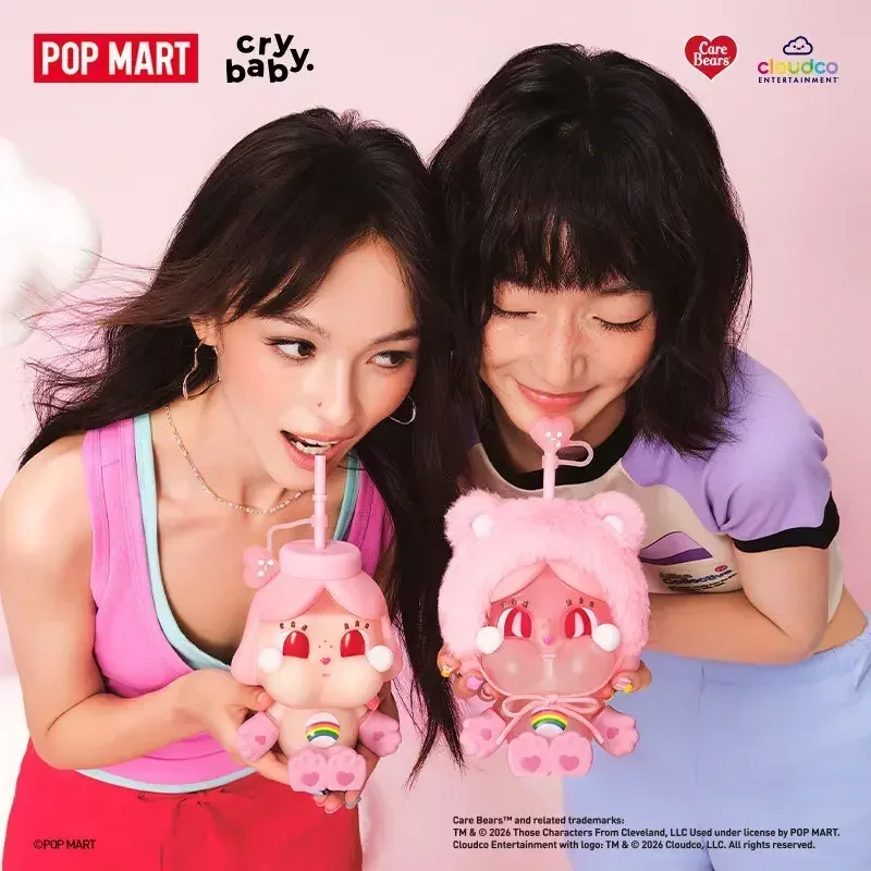 Фото POP MART CRYBABY Серия Care Bears Стеклянный стакан с трубочкой Оригинальная игрушка-сюрприз в закрытой упаковке Сумка-сюрприз Фигурки-украшения Декор для дома №3