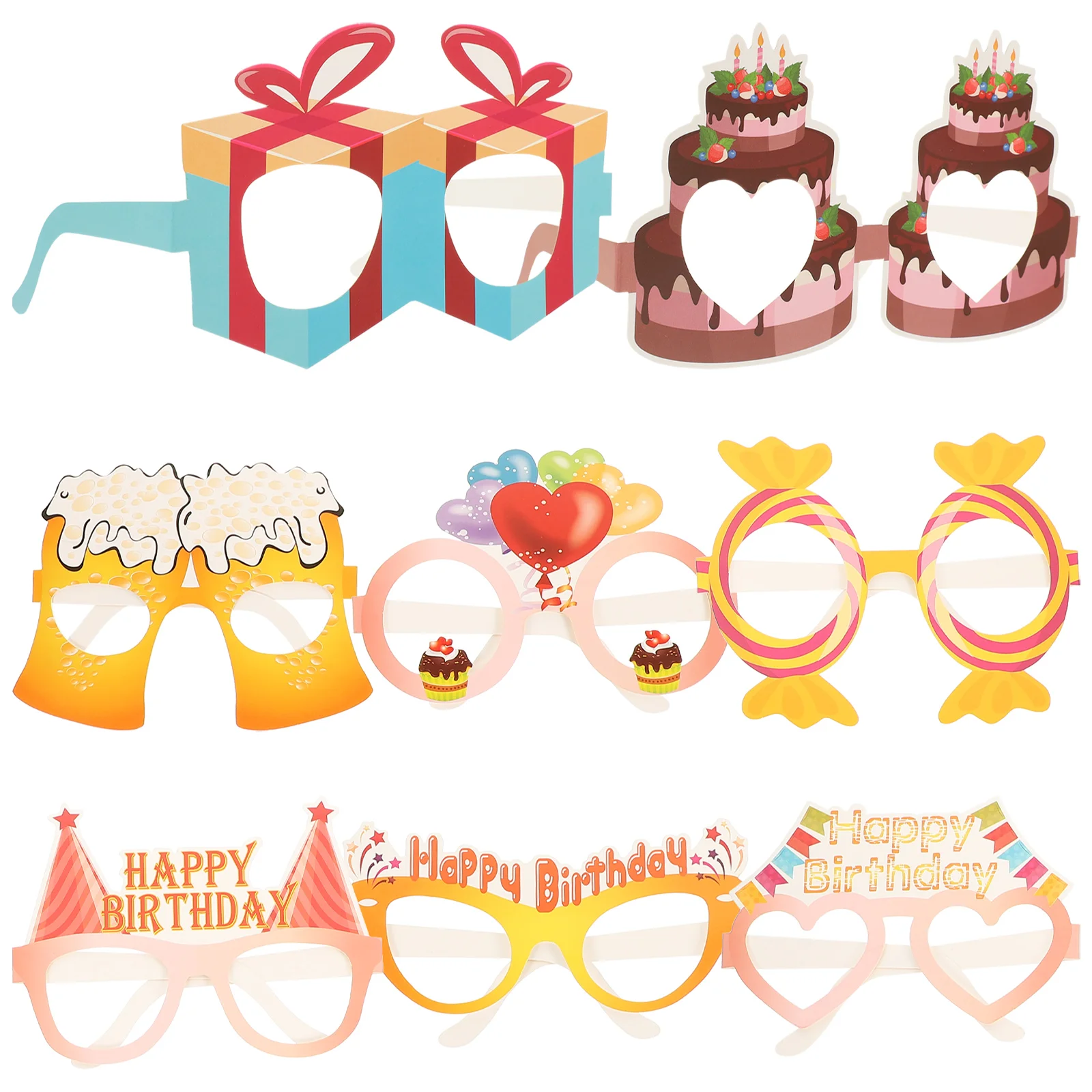 

Birthday Party Paper Glasses Sunglasses Eyewear Props Happy Eyeglasses Novelty Photo Booth Bday Animal Kids Eye Frames Supplies