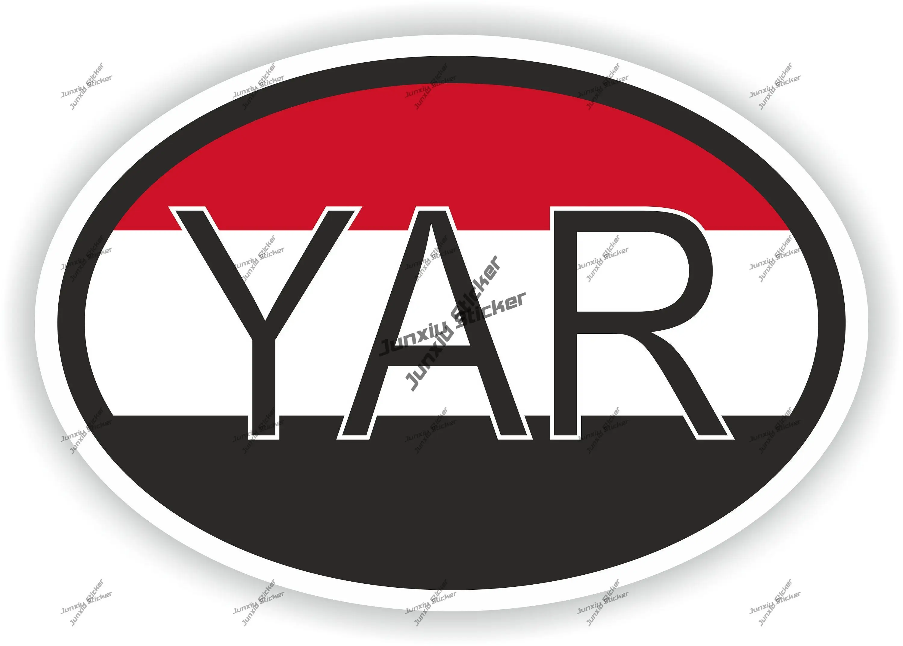 Йеменская овальная наклейка с флагом Country Code YAR для внедорожника бампера ноутбука