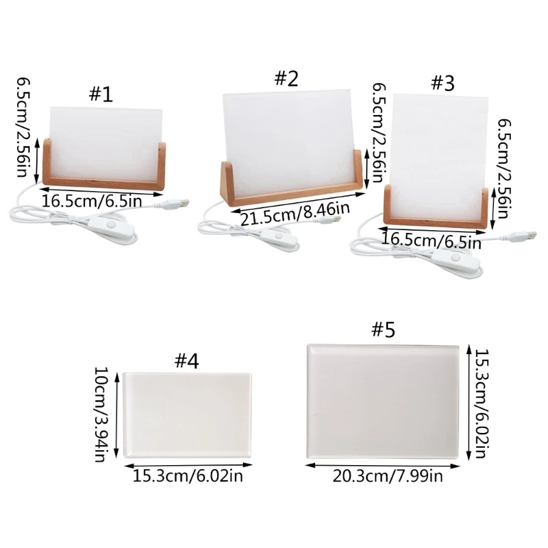 Сублимационная светодиодная акриловая фоторамка с деревянной основой пустая