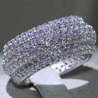 2022 luxury fashion women ring trend white crystal zircon stone engagement rings for women bridal wedding party jewelry gift