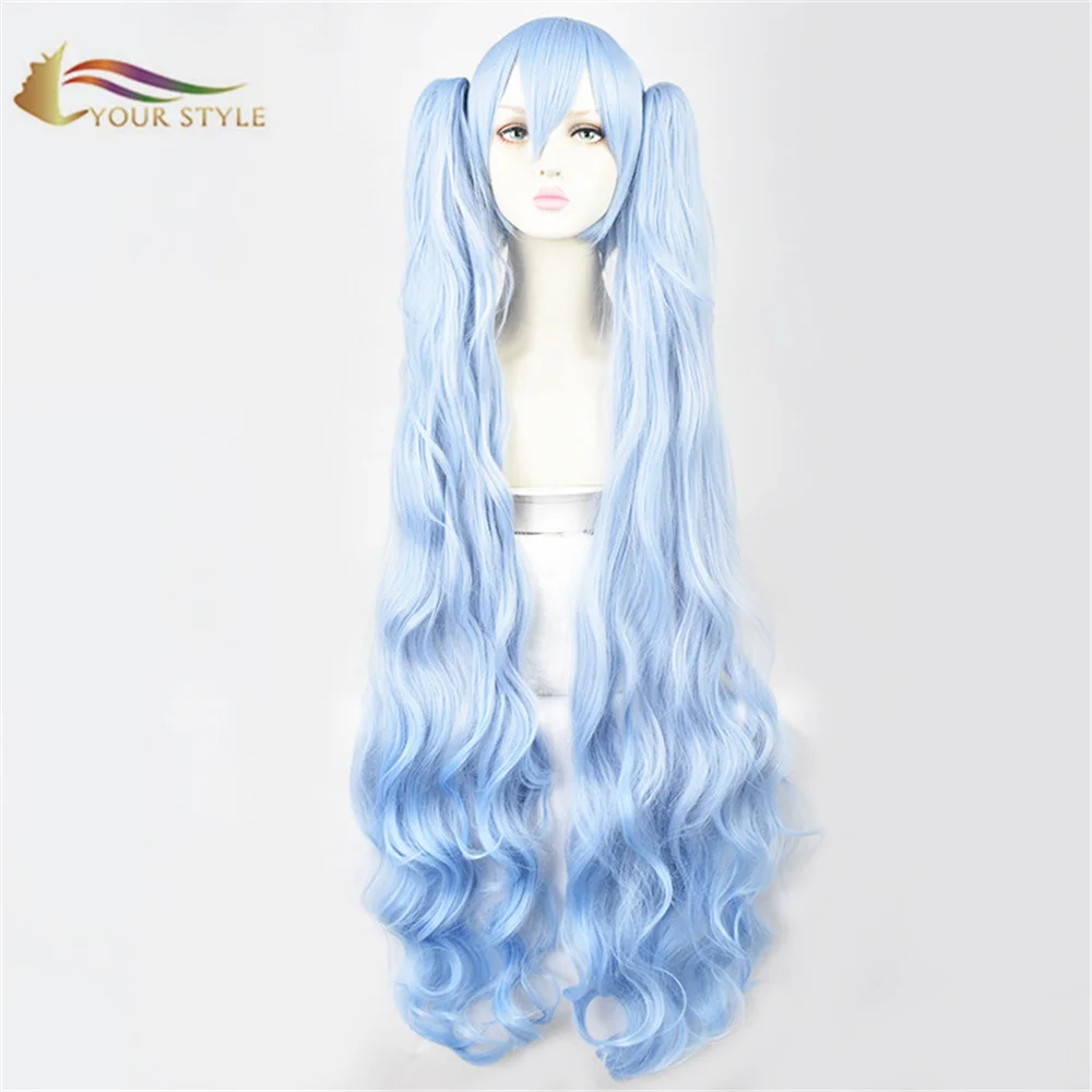 

YOUR STYLE Vocaloid Miku Cosplay Wig Ponytail Clip Green Synthetic Long Wigs Party Wig Halloween Costume Anime Wigs Female Wig