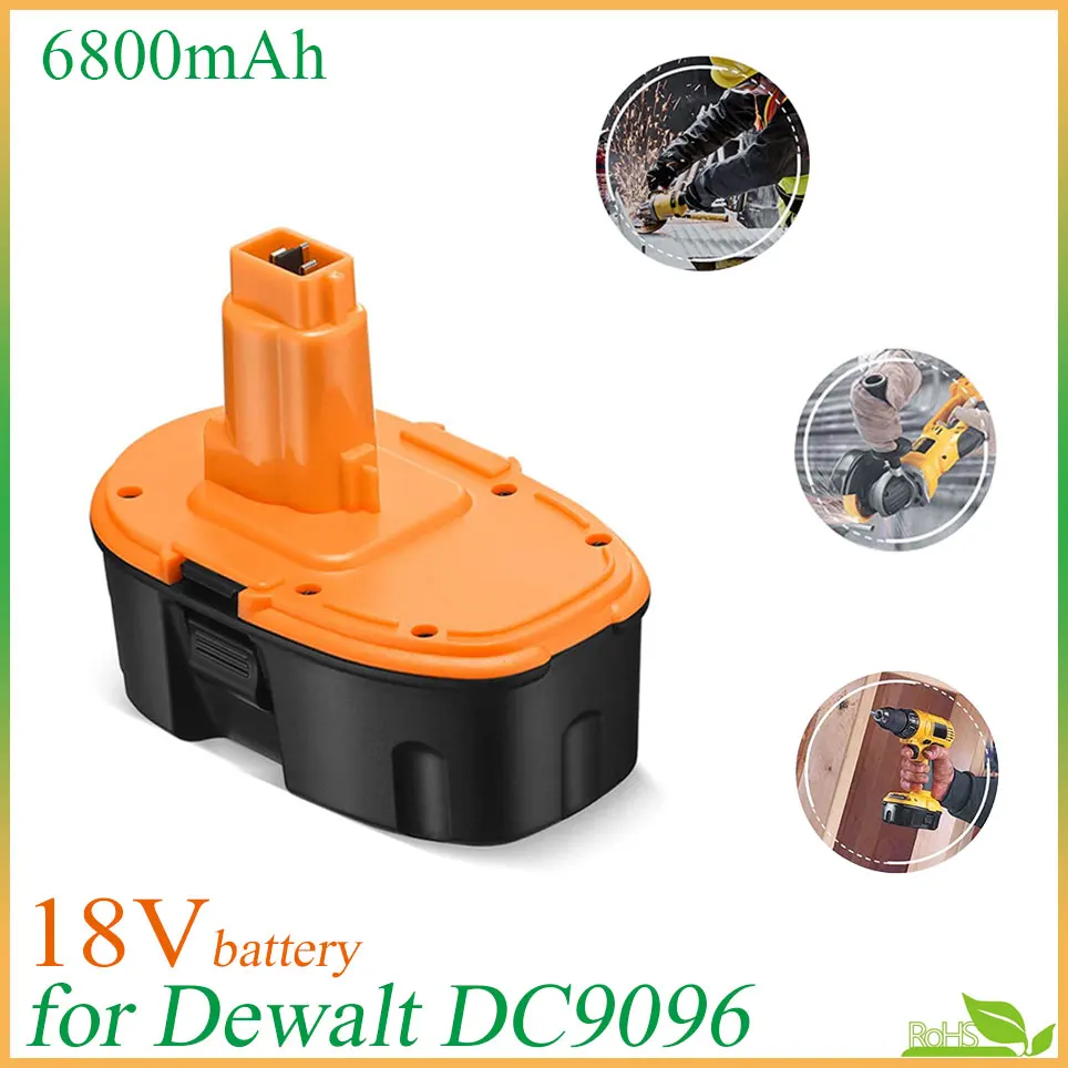 18V 6800mAh  Ni-MH Battery For Dewalt DC9096 DE9039 DE9096 DE9098 DE9503 DC212 DC330 Cordless Drill Replacement Battery