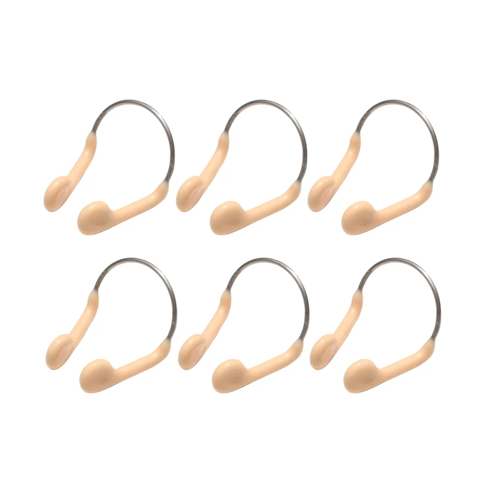 

6pcs Steel Wire Portable Silicone Nasal Clips Swimming Accessory with Strap for Men